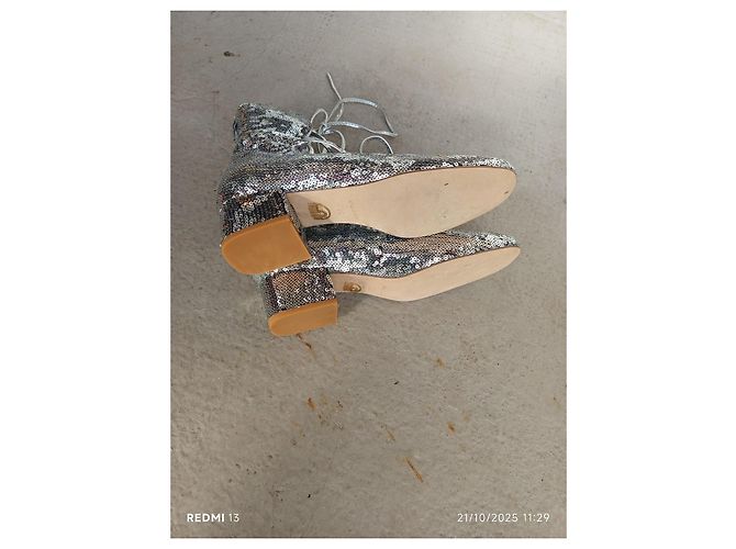 Chiara Ferragni silberne Glitzer-Stiefeletten - Ansicht 12