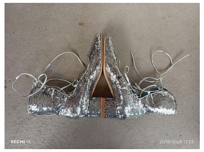 Chiara Ferragni silberne Glitzer-Stiefeletten - Ansicht 4