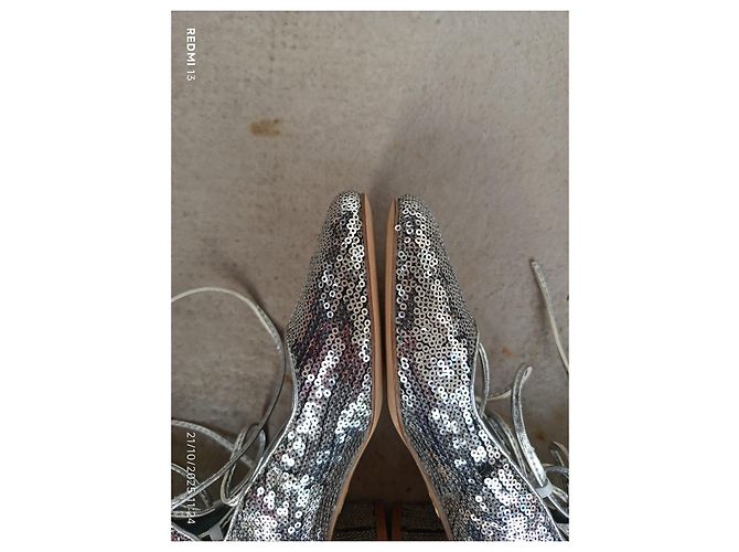 Chiara Ferragni silberne Glitzer-Stiefeletten - Ansicht 5