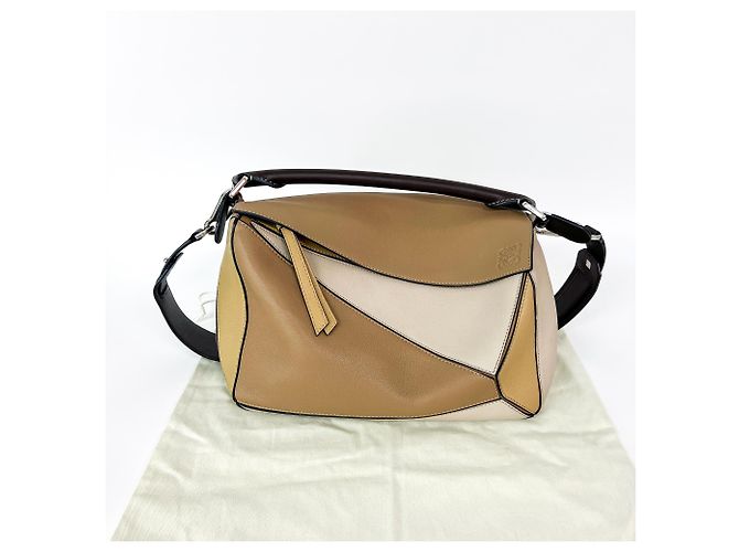 Loewe Puzzle Patchwork Leather Small Castaño - vista 2
