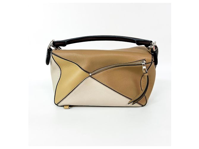 Loewe Puzzle Patchwork Leather Small Castaño - vista 3