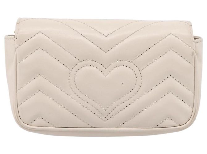 Gucci GG Marmont Flap Chain GG Coated Canvas and Leather Mini Beige - vista 2