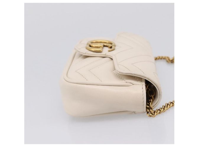 Gucci GG Marmont Flap Chain GG Coated Canvas and Leather Mini Beige - vista 4