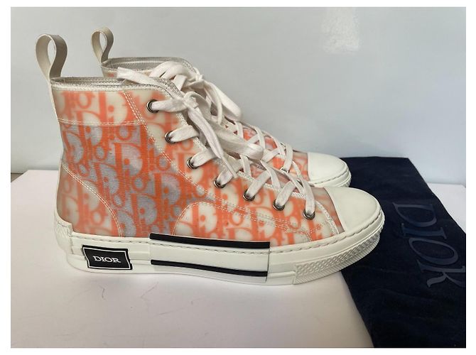 Autre Marque Zapatillas Dior B23 High-Top en lona Oblique naranja Blanco - vista 2