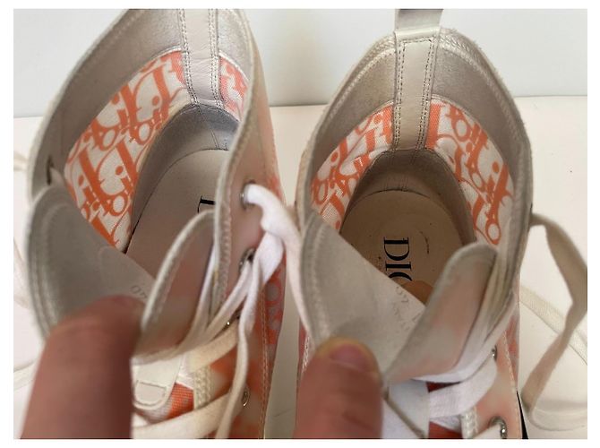 Autre Marque Zapatillas Dior B23 High-Top en lona Oblique naranja Blanco - vista 8