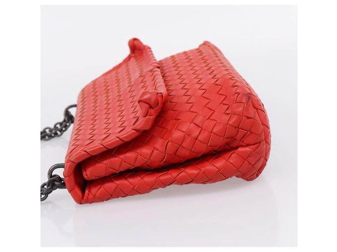 Bottega Veneta Olimpia Intrecciato Nappa Small Red - view 3