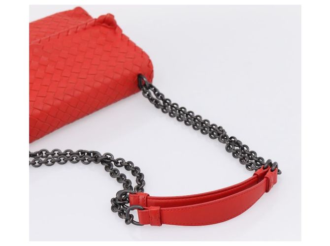 Bottega Veneta Olimpia Intrecciato Nappa Small Red - view 7