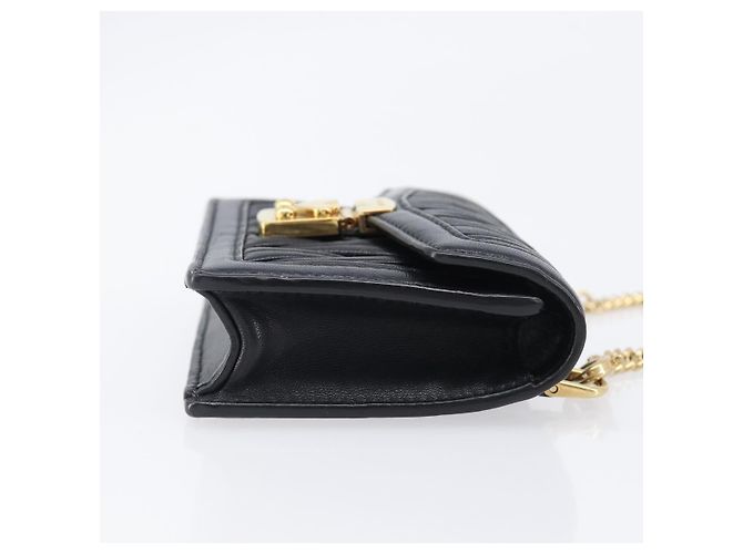 Miu Miu Biker Chain Matelassé Leather Preto - vista 3