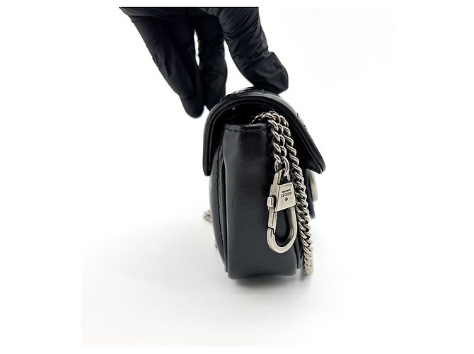 Gucci GG Marmont Piccolo in Vernice Nero - vista 5