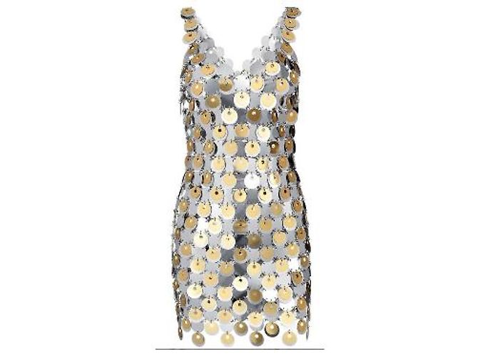 Paco Rabanne x H&M Silber Metallic Kleid Metallisch - Ansicht 7