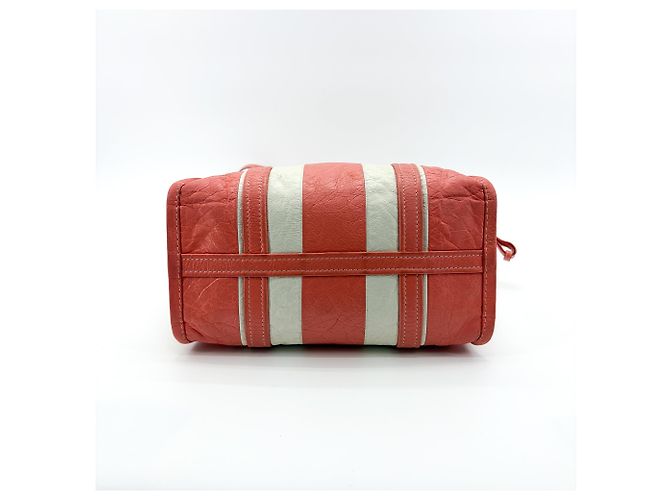 Balenciaga Bazar Borsa in Pelle Striata XS Bianco - vista 5