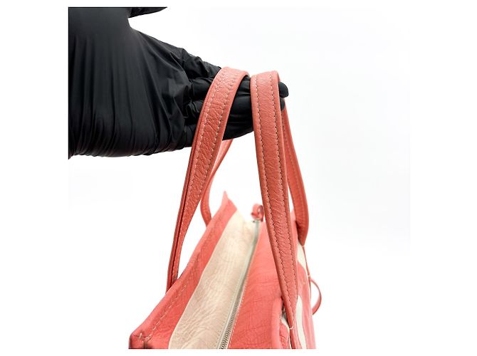 Balenciaga Bazar Borsa in Pelle Striata XS Bianco - vista 6