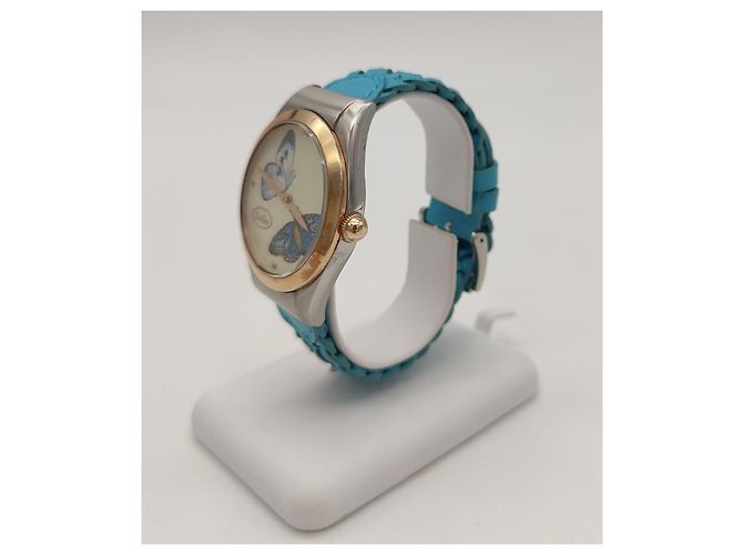 Autre Marque Relógio DoDo com borboletas Azul Dourado - vista 3