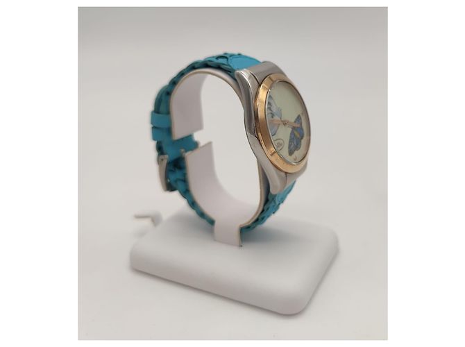 Autre Marque Relógio DoDo com borboletas Azul Dourado - vista 5