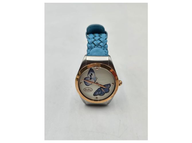 Autre Marque Relógio DoDo com borboletas Azul Dourado - vista 9