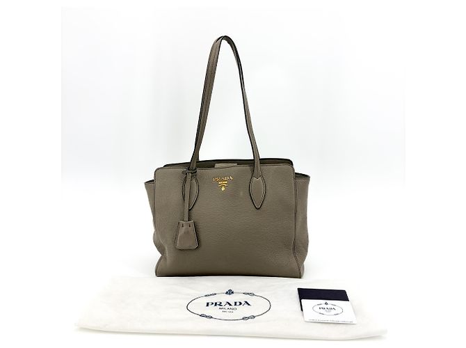 Sac à épaule Prada en cuir Medium Marron - vue 2