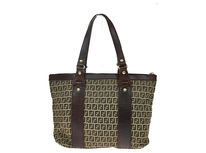 Fendi Open Zucchino Canvas Small Beige - vista 2