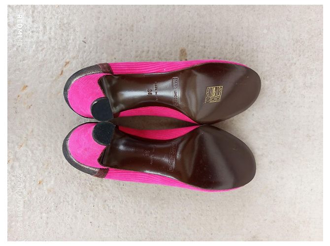 Marc Jacobs rosa Pumps aus Cord und Wildleder Braun Pink Metallisch - Ansicht 10