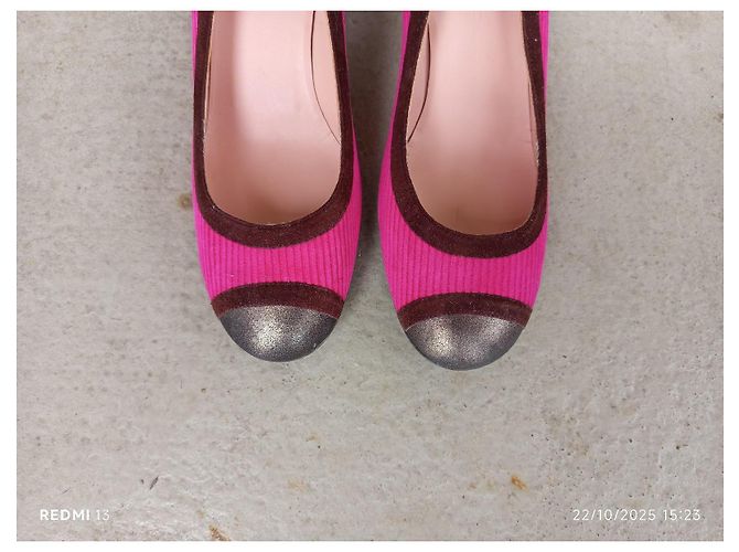 Marc Jacobs rosa Pumps aus Cord und Wildleder Braun Pink Metallisch - Ansicht 2