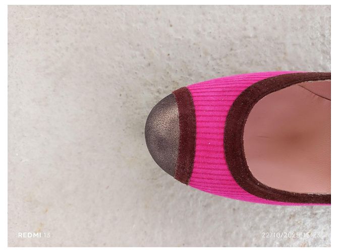 Marc Jacobs rosa Pumps aus Cord und Wildleder Braun Pink Metallisch - Ansicht 4