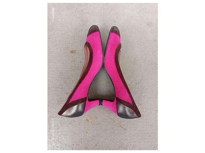 Marc Jacobs rosa Pumps aus Cord und Wildleder Braun Pink Metallisch - Ansicht 5