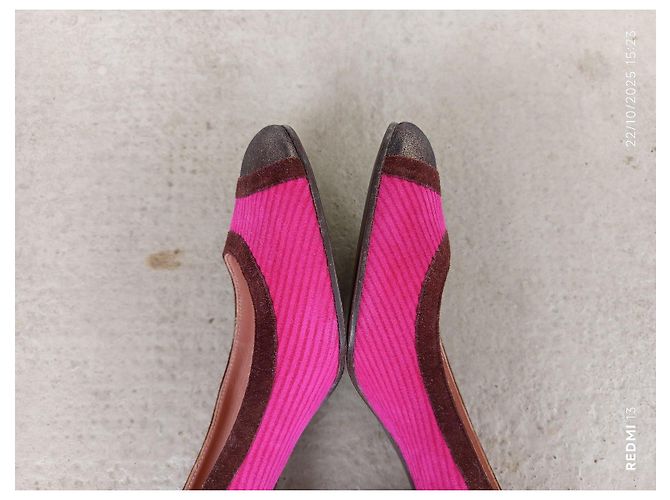 Marc Jacobs rosa Pumps aus Cord und Wildleder Braun Pink Metallisch - Ansicht 6