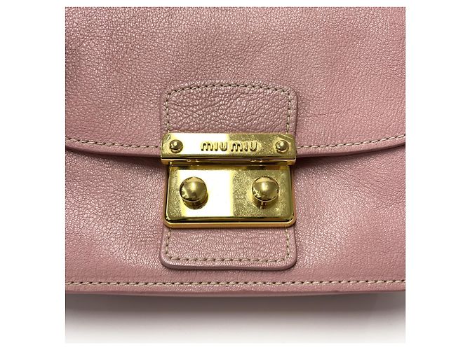 Borsa a tracolla Miu Miu in pelle borchiata Small Rosa - vista 6