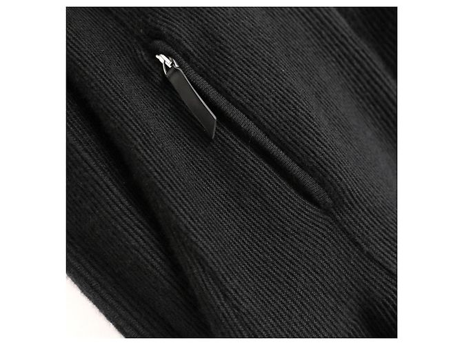 Giorgio Armani Kaschmir-Mix Rippstrick-Jacke mit Reißverschluss Schwarz - Ansicht 3