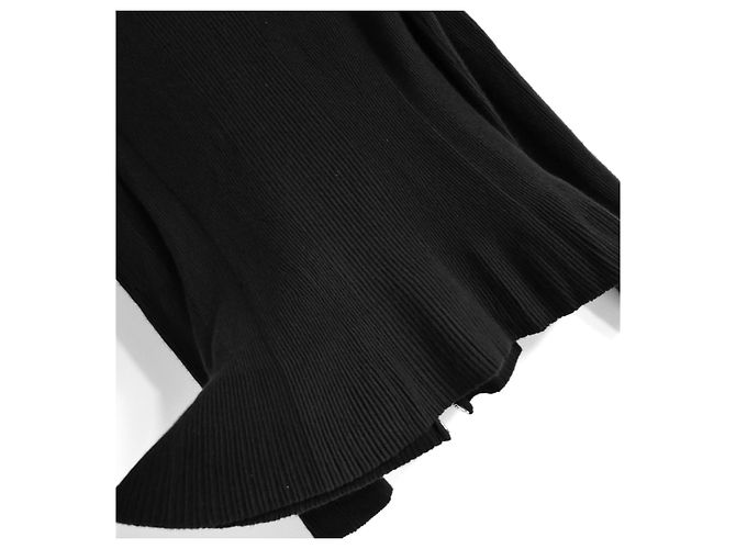 Giorgio Armani Kaschmir-Mix Rippstrick-Jacke mit Reißverschluss Schwarz - Ansicht 6
