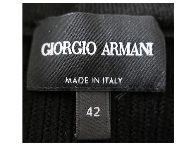 Giorgio Armani Kaschmir-Mix Rippstrick-Jacke mit Reißverschluss Schwarz - Ansicht 9