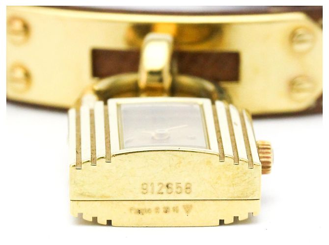 Hermès Hermes Kelly vergoldete Lederuhr Quartz Damen - Ansicht 6