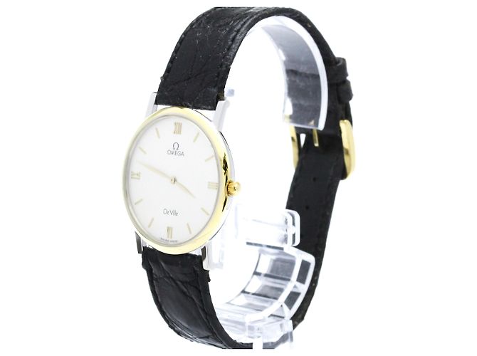 Relógio Masculino OMEGA De Ville em Aço Dourado e Couro, Quartz - vista 2