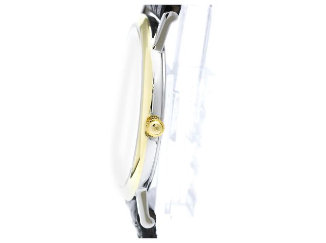 Relógio Masculino OMEGA De Ville em Aço Dourado e Couro, Quartz - vista 4