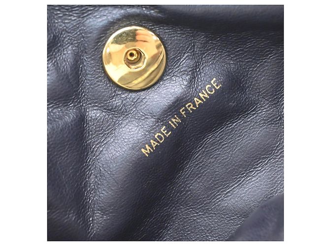 Chanel Duma Drawstring Quilted Leather Small Blu navy - vista 7