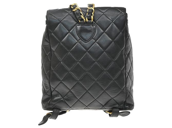 Chanel Duma Drawstring Quilted Leather Small Nero - vista 2