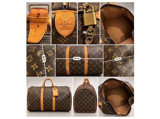 Louis Vuitton Keepall 50 Mala de Viagem Monogram Canvas Marrom Monograma - vista 11