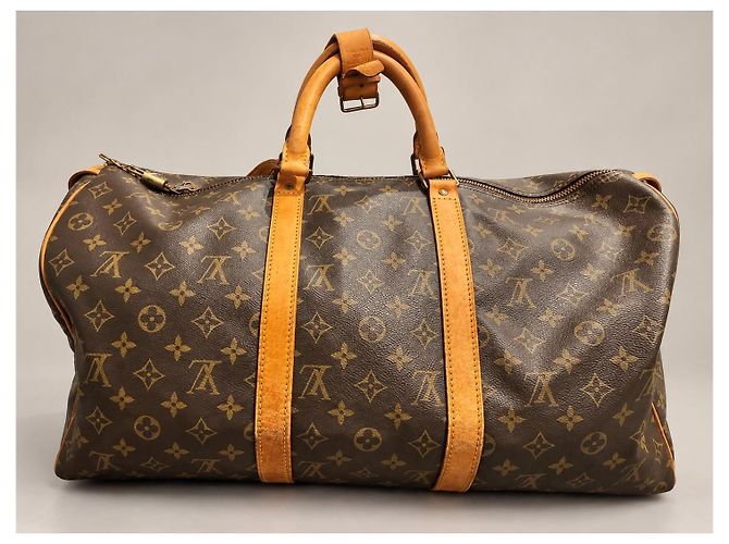 Louis Vuitton Keepall 50 Mala de Viagem Monogram Canvas Marrom Monograma - vista 3