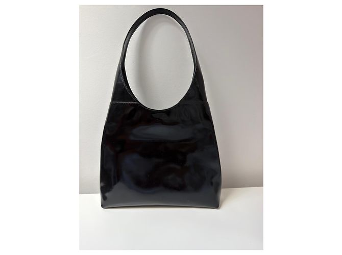 Borsa Gucci Triple G Zip in pelle verniciata nera Nero - vista 5