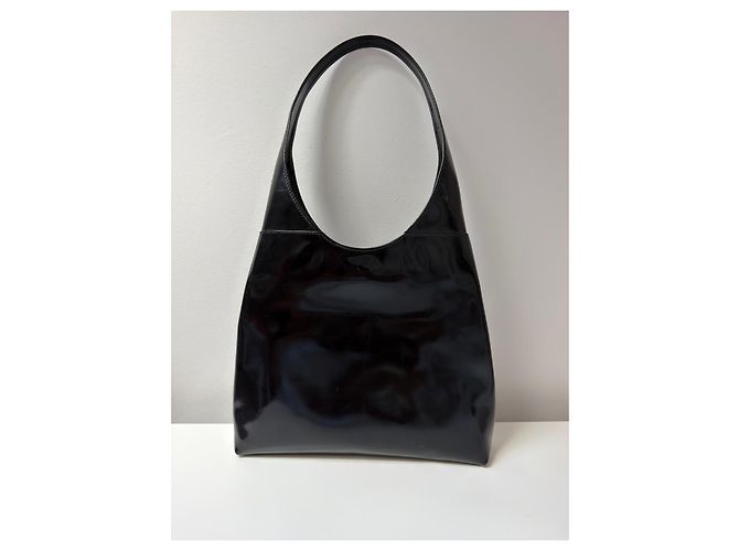Borsa Gucci Triple G Zip in pelle verniciata nera Nero - vista 6