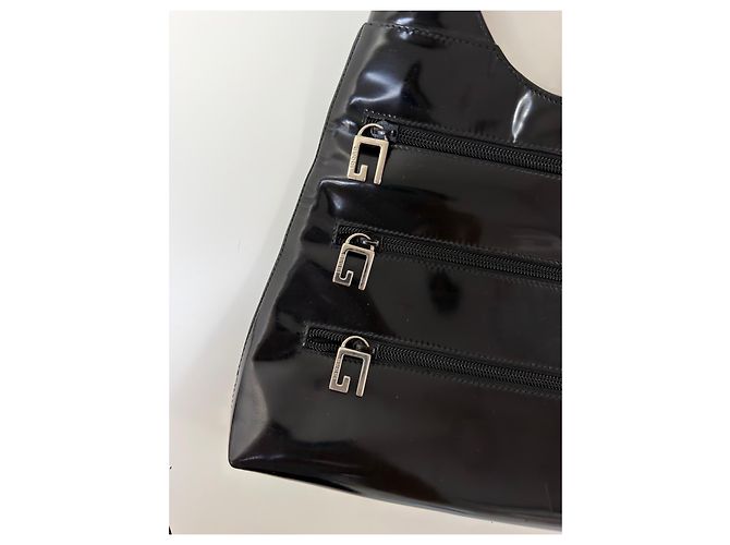 Borsa Gucci Triple G Zip in pelle verniciata nera Nero - vista 7