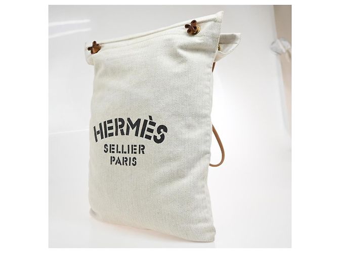 Hermès Hermes Aline Toile GM Bege - vista 4