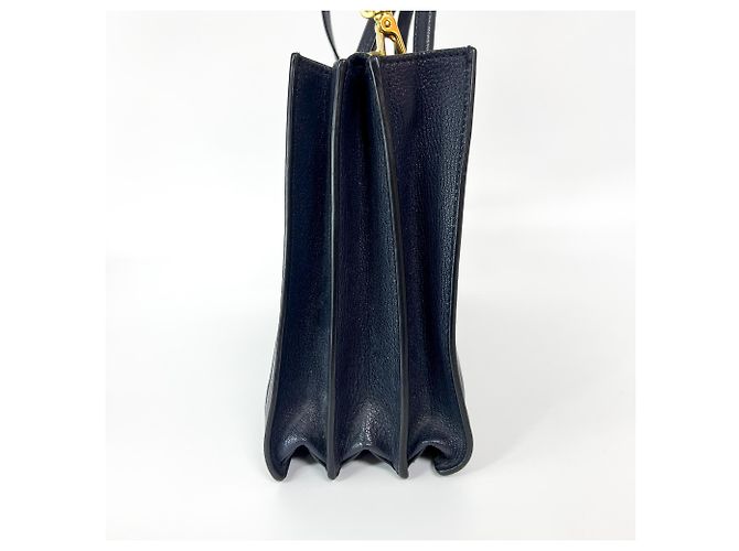 Miu Miu Madras Leather Large Azul marino - vista 4