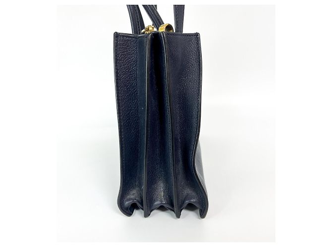 Miu Miu Madras Leather Large Azul marino - vista 5