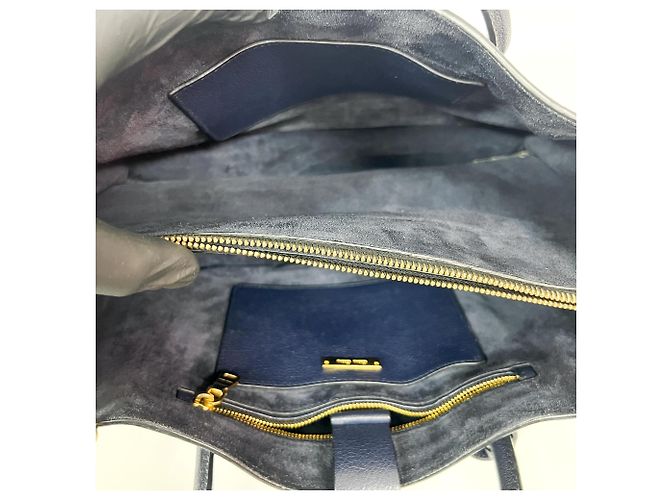 Miu Miu Madras Leather Large Azul marino - vista 7