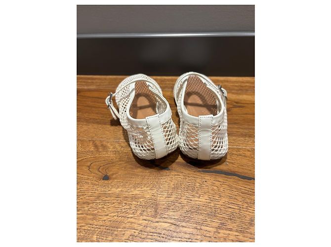 Alaïa weiße Mesh-Ballerinas mit Schnallenriemen - Ansicht 4