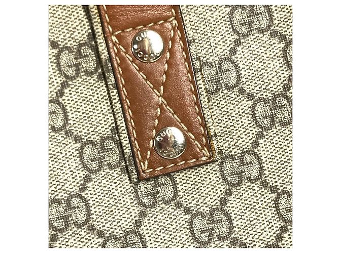 Gucci 211134 GG Supreme Sherry Line Shoulder Tote Beige - vista 17