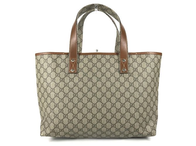 Gucci 211134 GG Supreme Sherry Line Shoulder Tote Beige - vista 2
