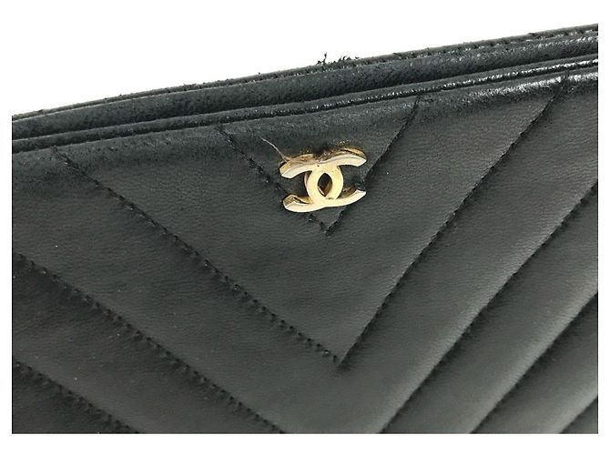 Timeless Chanel Vintage CC Coco Mark Logo Kettentasche Schwarz Golden - Ansicht 10