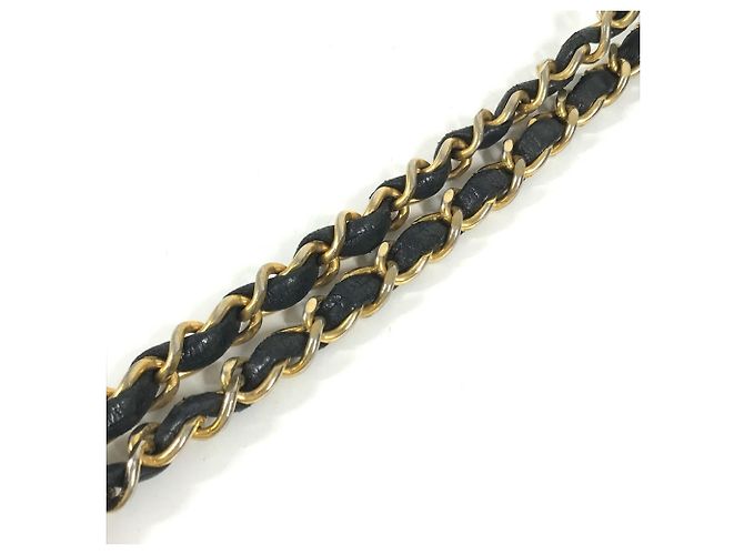 Timeless Chanel Vintage CC Coco Mark Logo Kettentasche Schwarz Golden - Ansicht 15