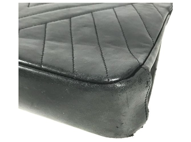 Timeless Chanel Vintage CC Coco Mark Logo Kettentasche Schwarz Golden - Ansicht 6